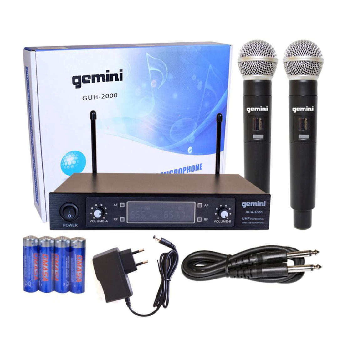 MICROFONO INALAMBICO DOBLE GEMINI UHF GUH-2000