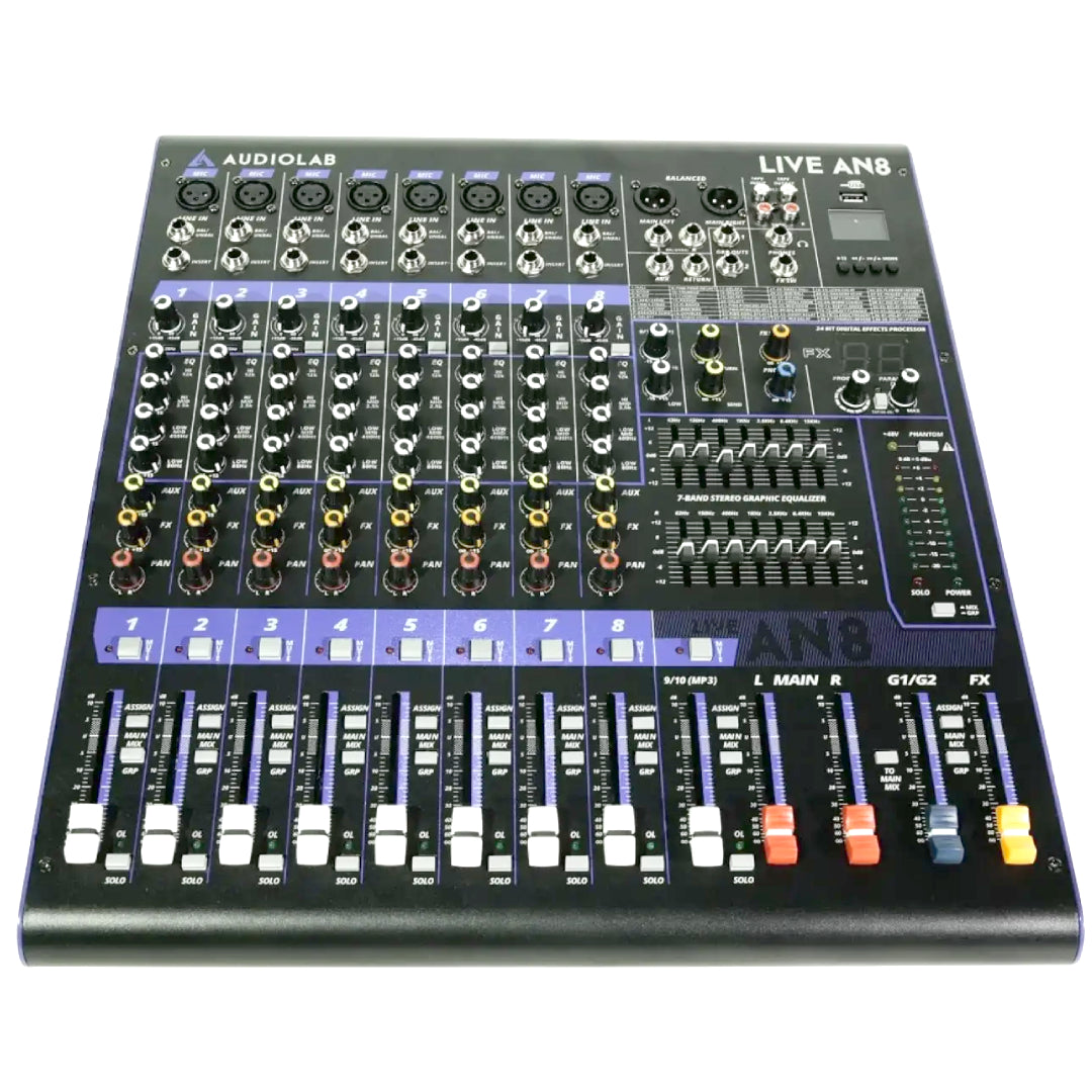 MIXER DE 8 CANALES LIVE AN8 AUDIOLAB