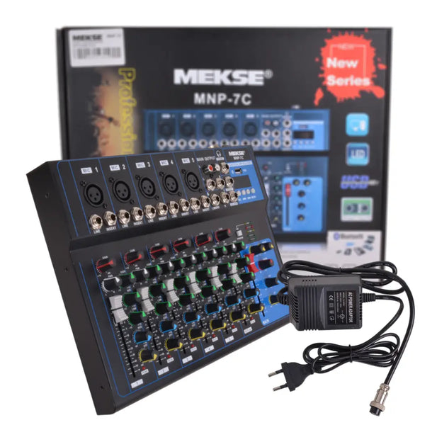 MIXER PASIVO BT-USB 7 CANALES MNP-7C MEKSE