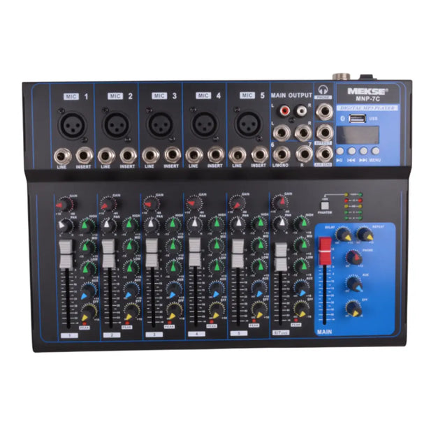 MIXER PASIVO BT-USB 7 CANALES MNP-7C MEKSE