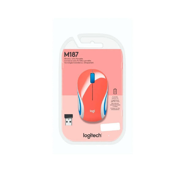 Mouse Mini Inalámbrico Logitech M187 Coral