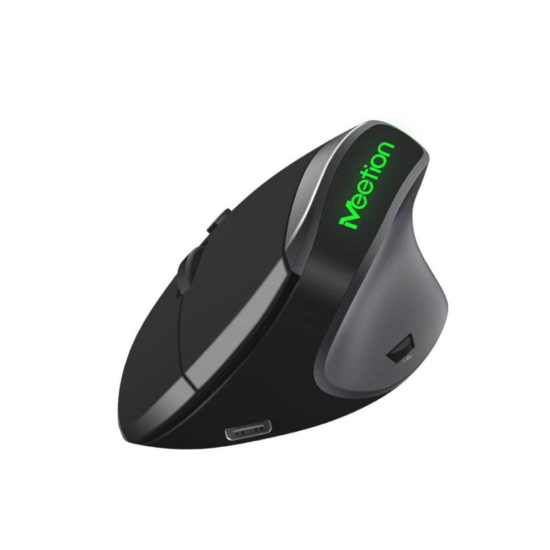 Mouse vertical inalámbrico Meetion R390 recargable USB-C 3200 DPI