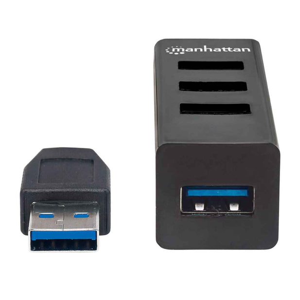 Hub USB 3.0/2.0 4 Puertos Manhattan 163828 5Gbps Plug & Play Windows Mac