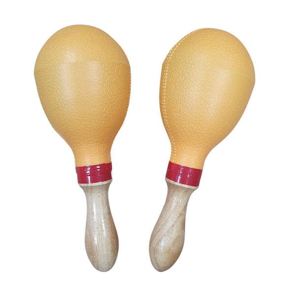 Maracas RMX 12P amarillas con mango de madera (par)