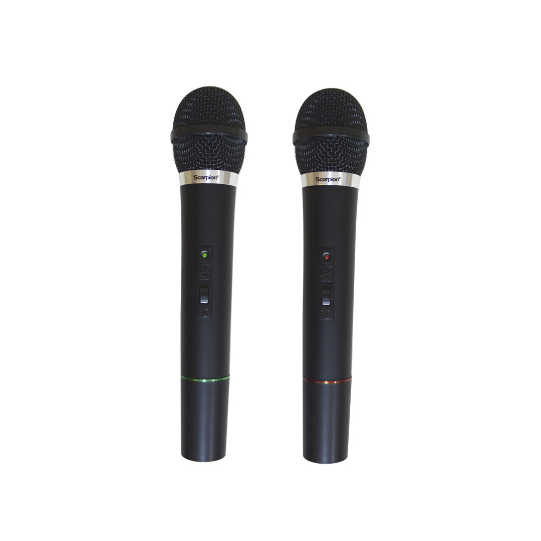 Sistema de 2 micrófonos inalámbricos VHF, de mano y sol