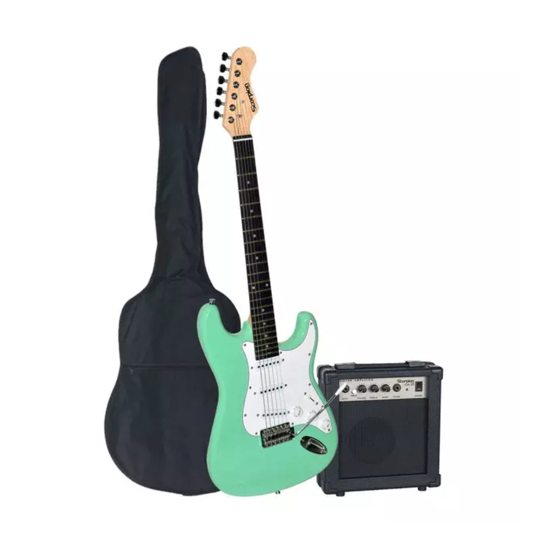 Pack De Guitarra Eléctrica Verde Scorpion PAC-63VR/BK