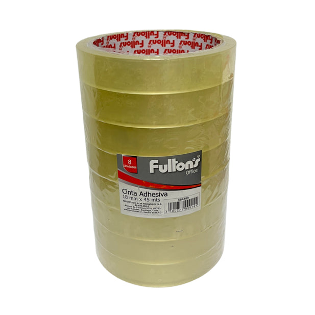 PACK 8 CINTA ADHESIVA 18MM X 45MTS FULTONS 564489 (PACK 8 UNID.)