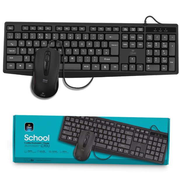 PACK ALAMBRICO TECLADO + MOUSE SCHOOLC70U MLAB 9737