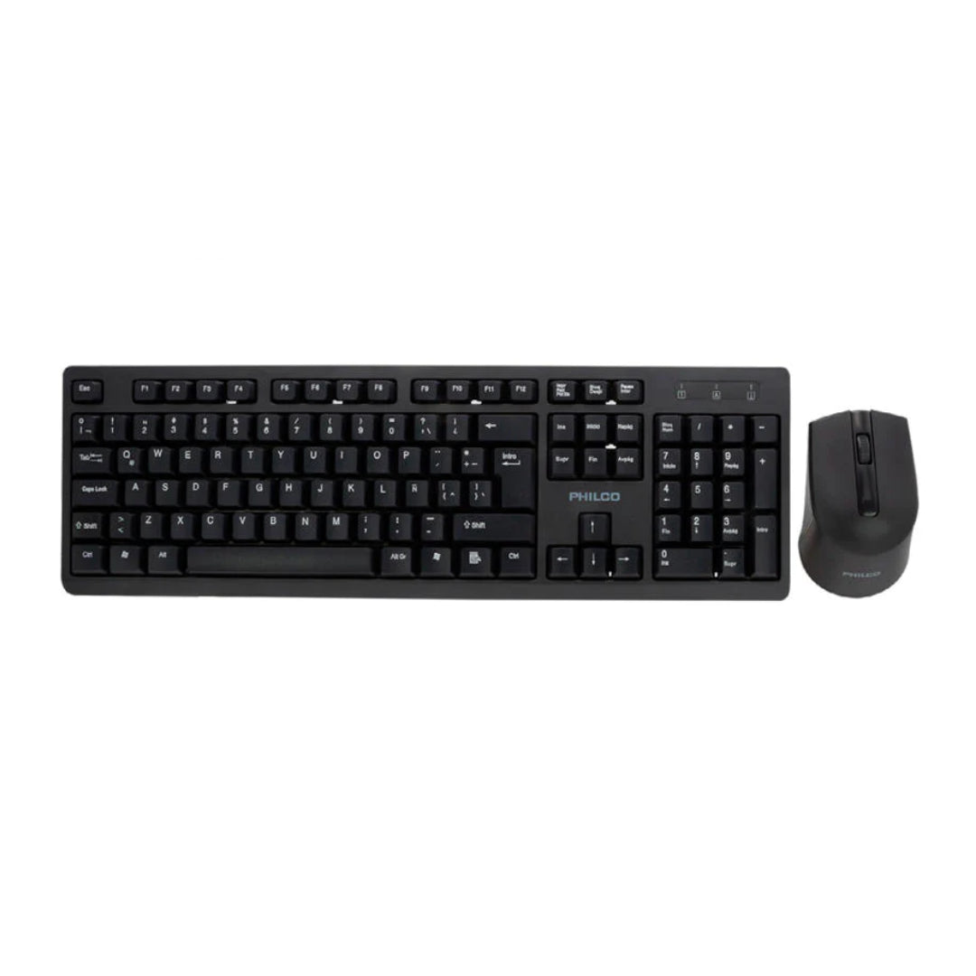 PACK INALAMBRICO TECLADO + MOUSE NEGRO PPR6354K PHILCO