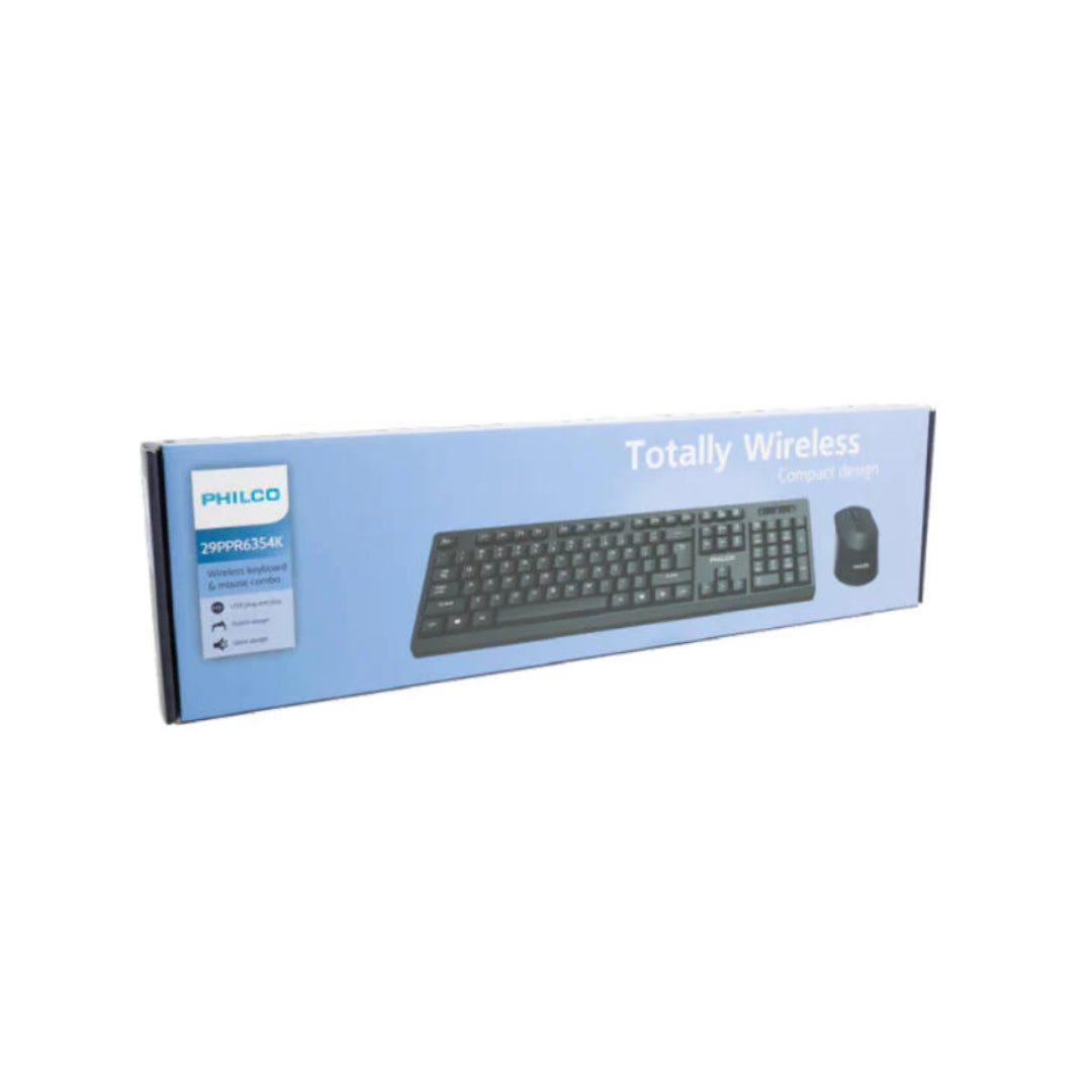PACK INALAMBRICO TECLADO + MOUSE NEGRO PPR6354K PHILCO