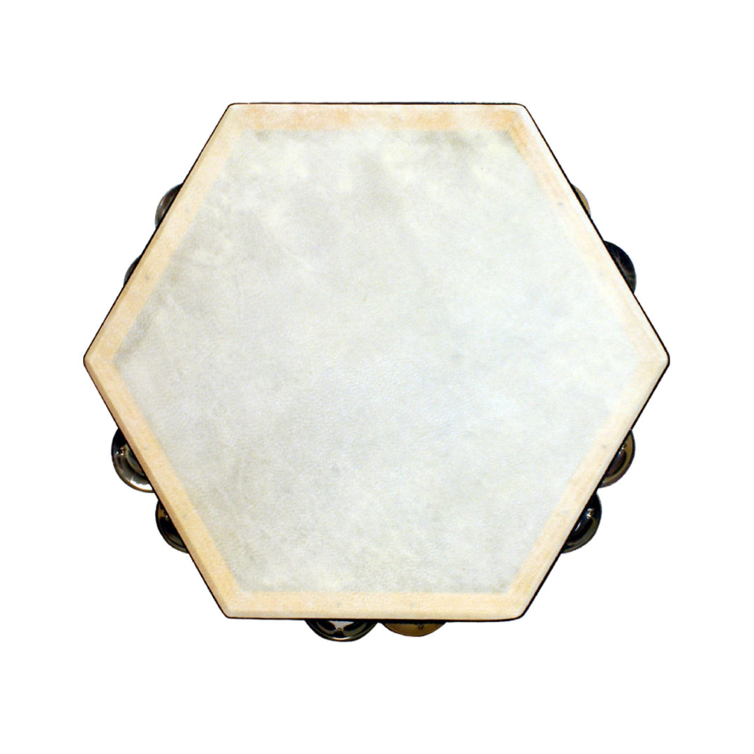 PANDERETA HEXAGONAL CUERO 10" FOLCLORE RMX