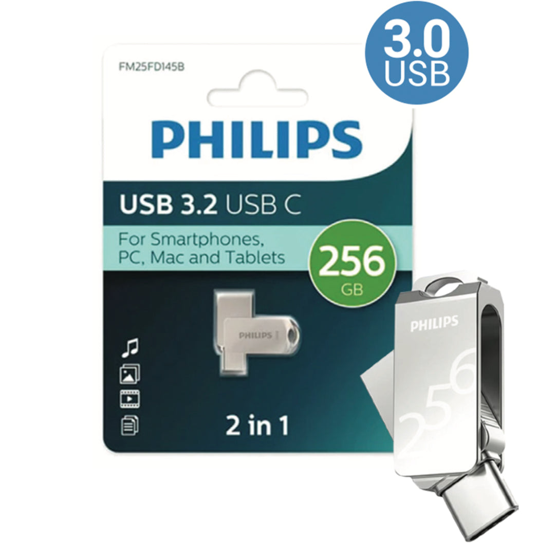 PENDRIVE TIPO USB + C 3.0 256GB PHILIPS