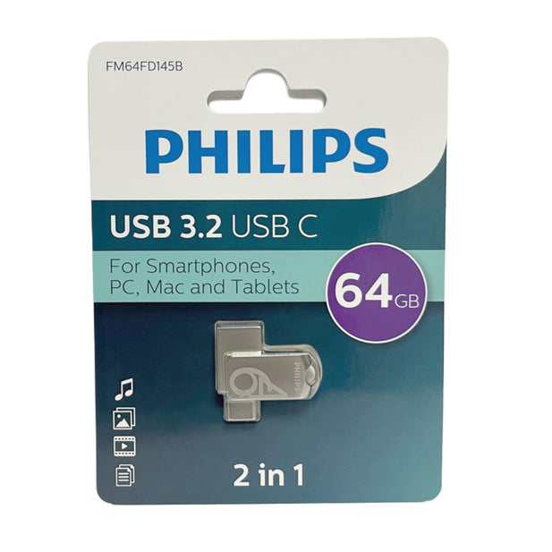 PENDRIVE TIPO USB + C 3.0 64GB PHILIPS