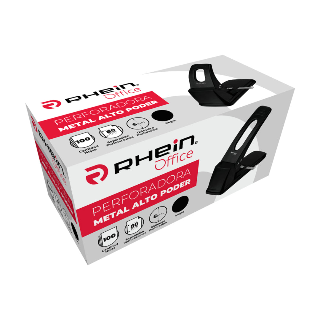 PERFORADORA METALICA 100 HOJAS 80MM RHEIN 558926