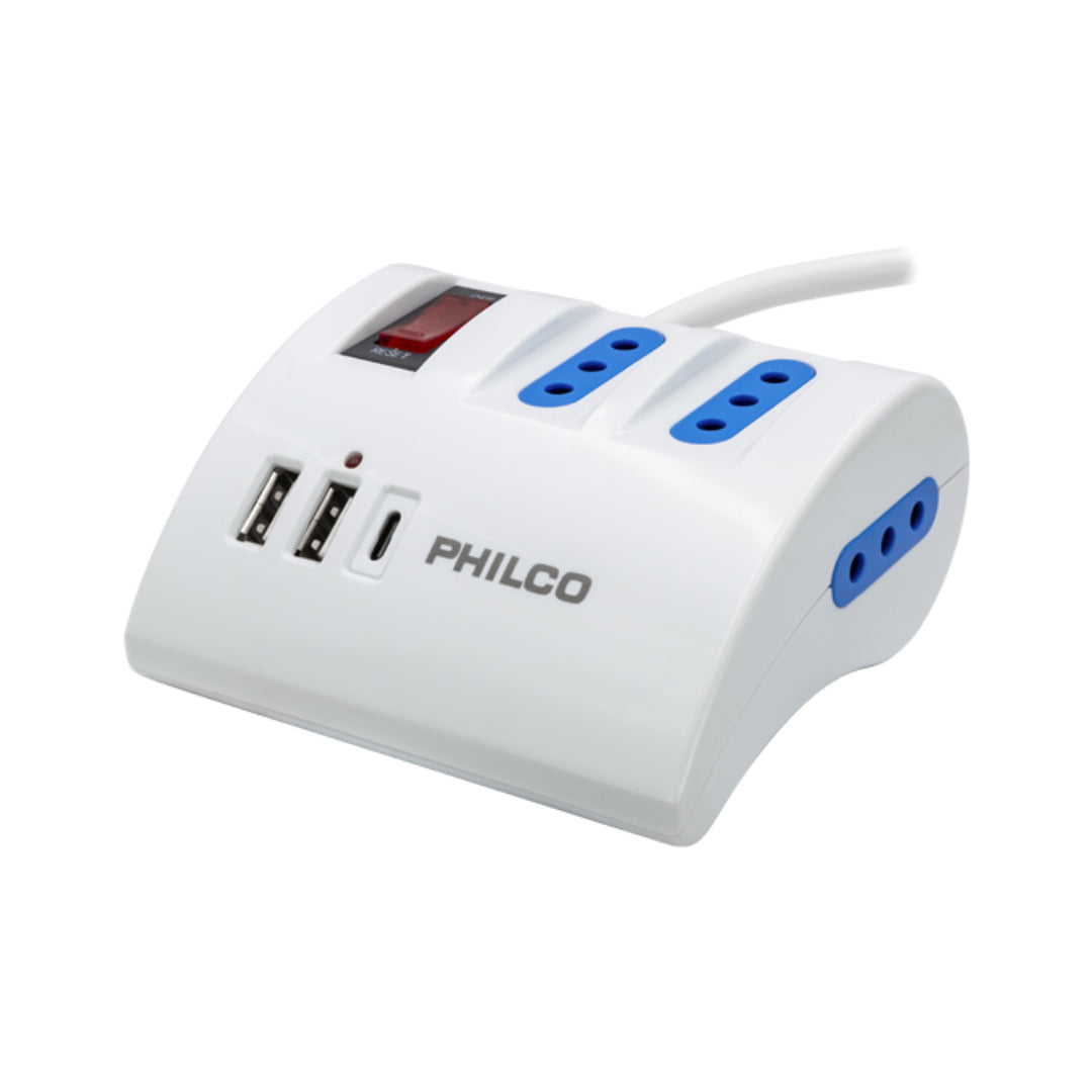 EXTENSION Alargador eléctrica SCRITORIO 1.5M USB + TIPOC PHILCO 2044B
