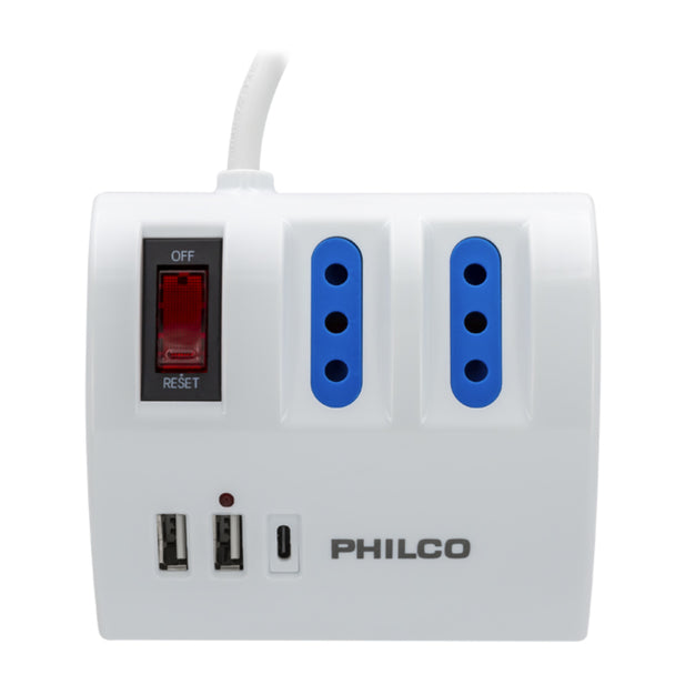 EXTENSION Alargador eléctrica ESCRITORIO 1.5M USB + TIPOC PHILCO 2044B
