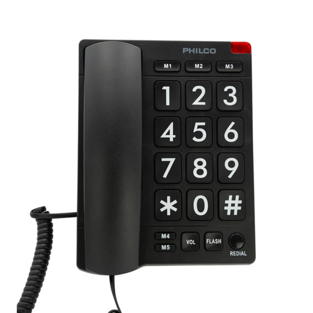 TELEFONO DE MESA NUMEROS GRANDE PHILCO NEGRO 170BK