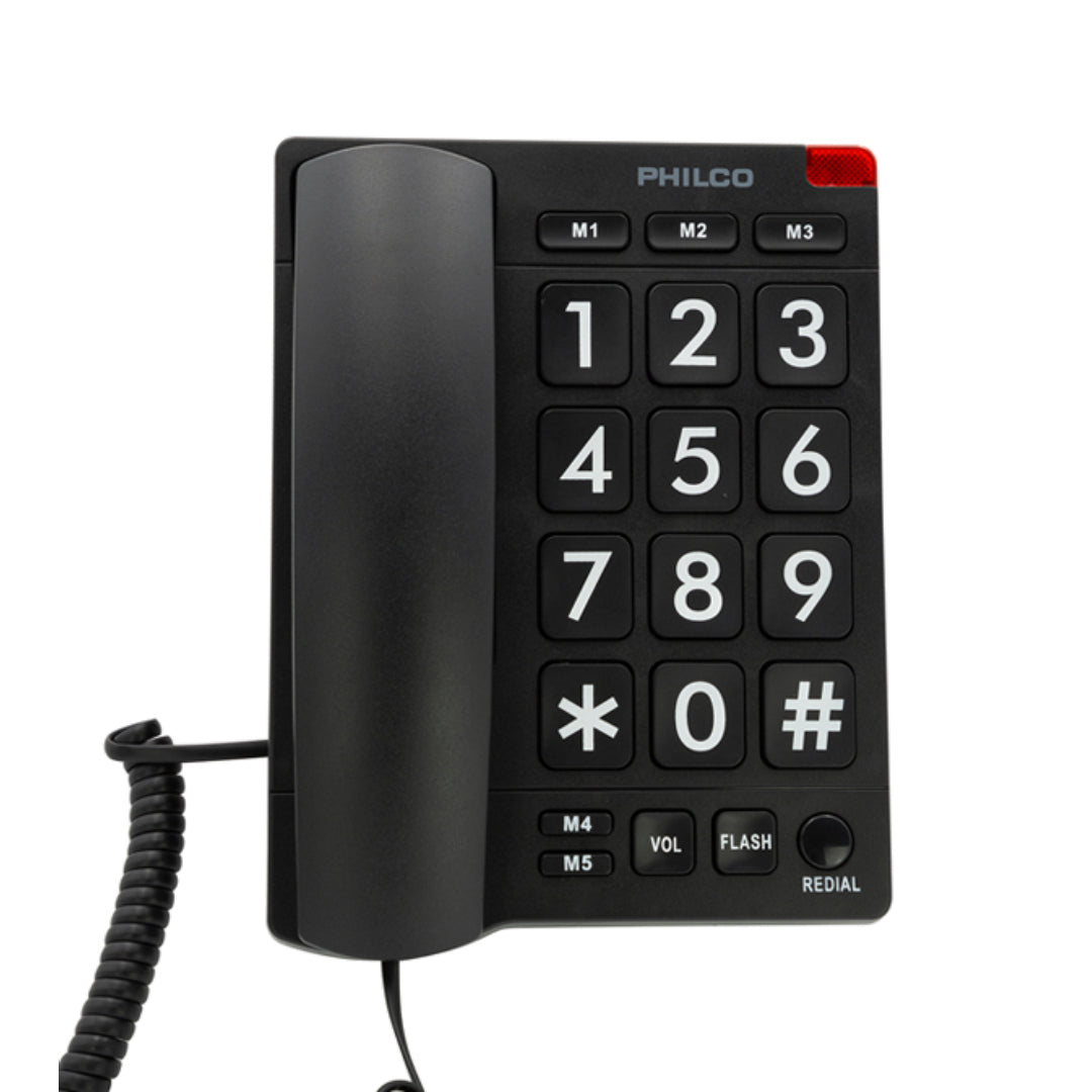 TELEFONO DE MESA NUMEROS GRANDE PHILCO NEGRO 170BK