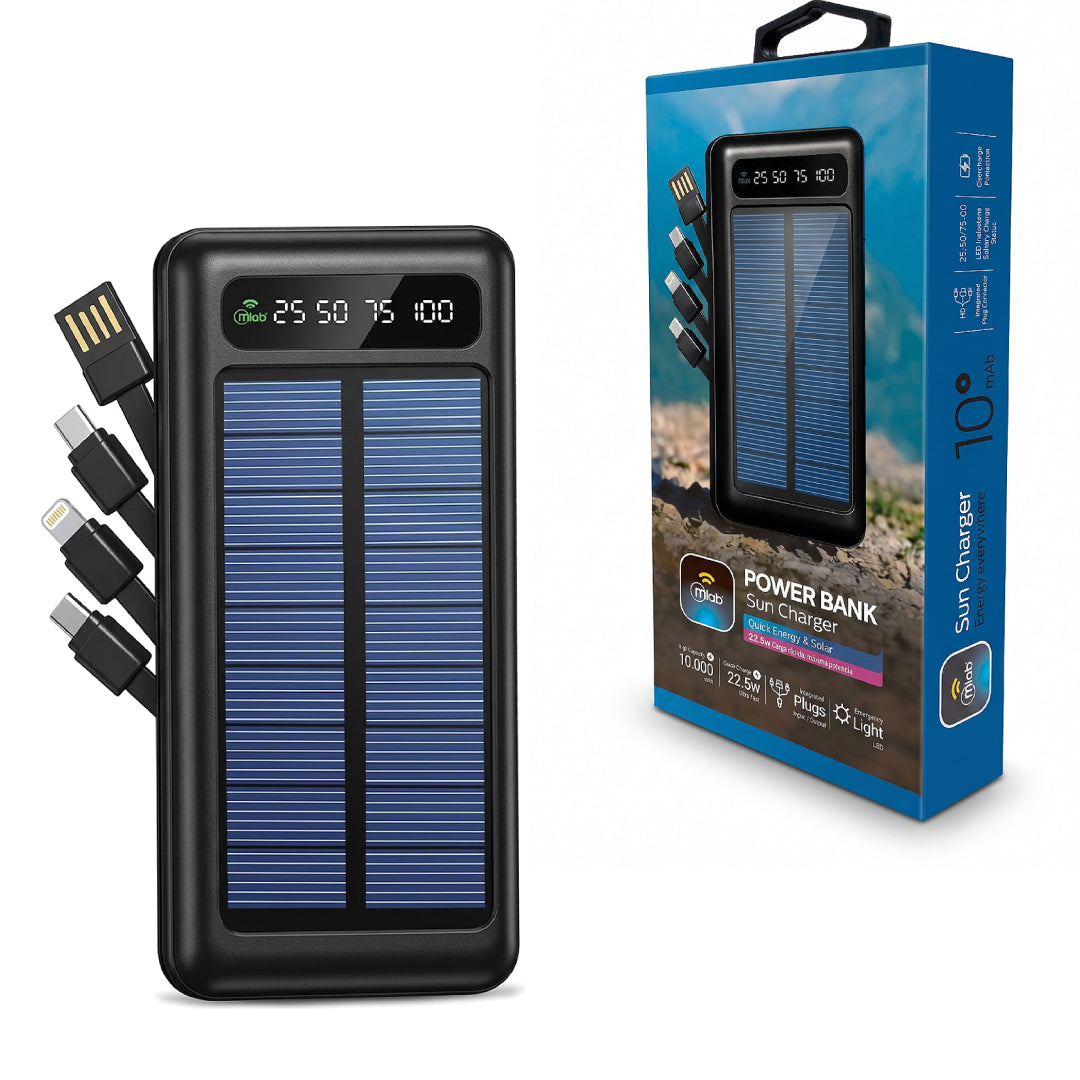 POWERBANK 10000MAH CARGA SOLAR MLAB 9654