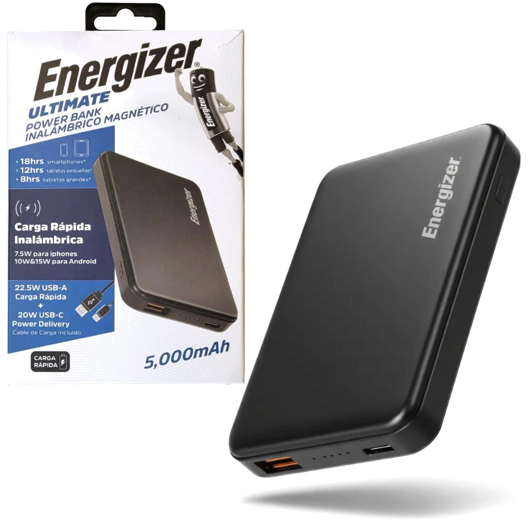 POWERBANK 5000MAH CARGA INALAMBRICA ENERGIZER QM5006_BK