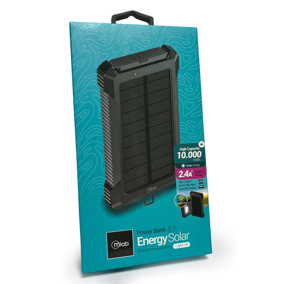 POWERBANK SOLAR PORTATIL 10000MAH MLAB 9409