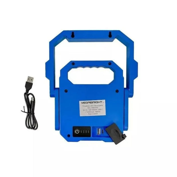 PROYECTOR LED RECARGABLE TIPO C 10W LUZ FRIA MEGABRIGHT 001611