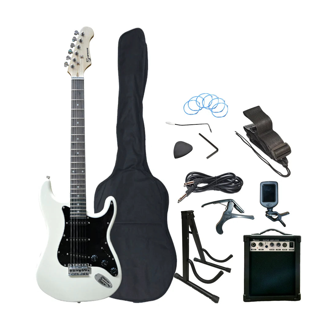 Pack De Guitarra Eléctrica Blanco Cipriani POLLUX-1 WH/BK