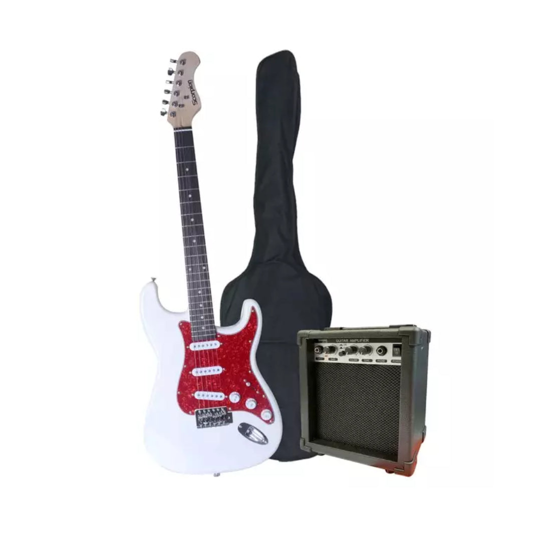 Pack De Guitarra Eléctrica Blanco Scorpion PAC-32WR