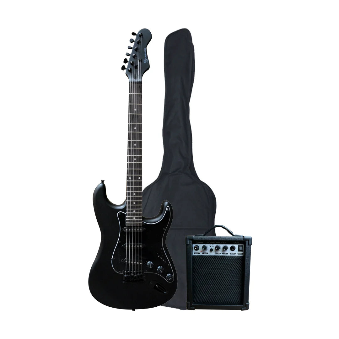 Pack De Guitarra Eléctrica Negro Mate Cipriani POLLUX-1 GY/BK