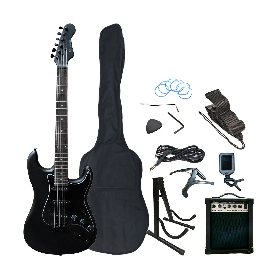 Pack De Guitarra Eléctrica Negro Mate Cipriani POLLUX-1 GY/BK