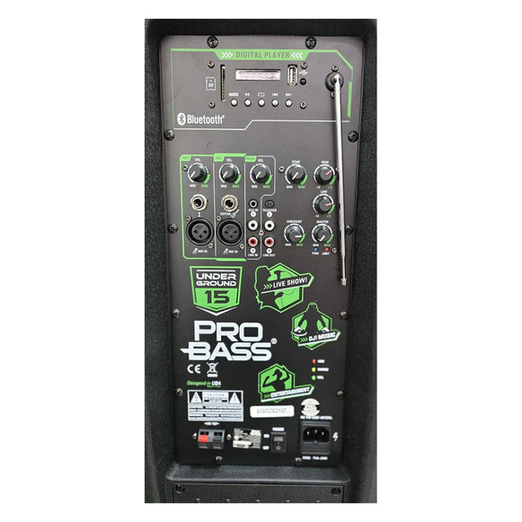 Parlante Potenciado Underground 15 1600W PROBASS