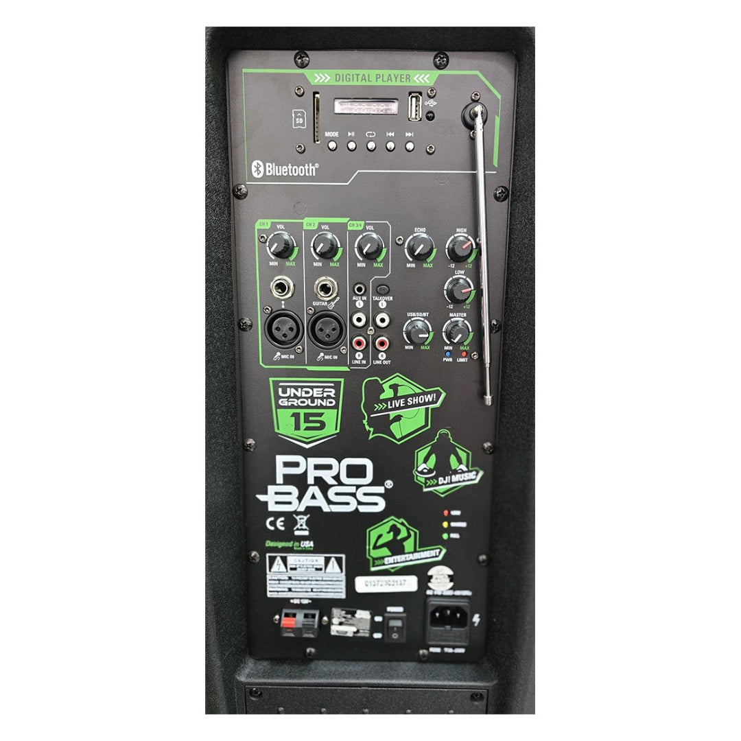 Parlante Potenciado Underground 15 1600W PROBASS