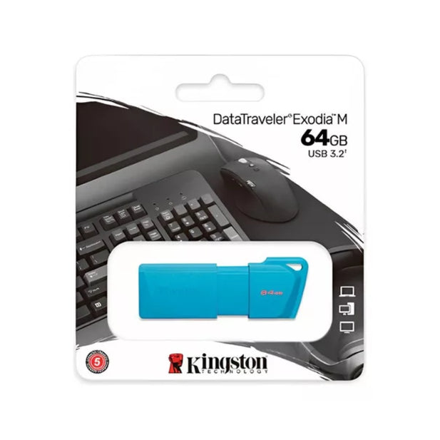 Pendrive Usb 64GB 3.2 Exodia M Celeste Kingston