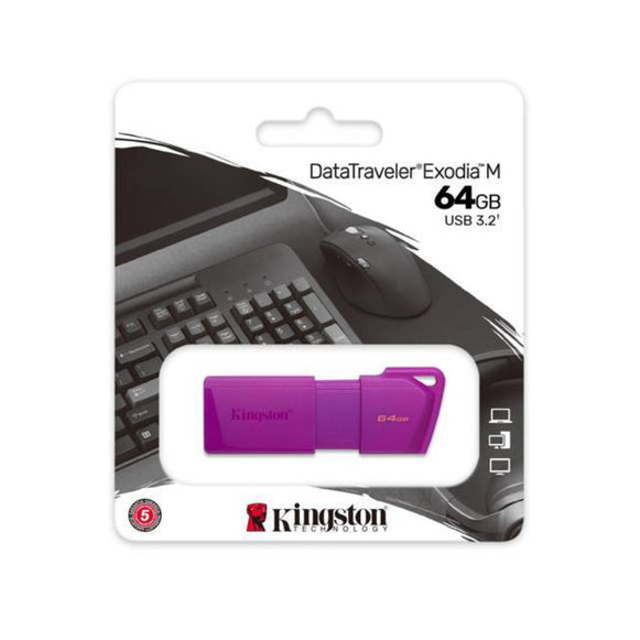 Pendrive Usb 64GB 3.2 Exodia M Morado Kingston