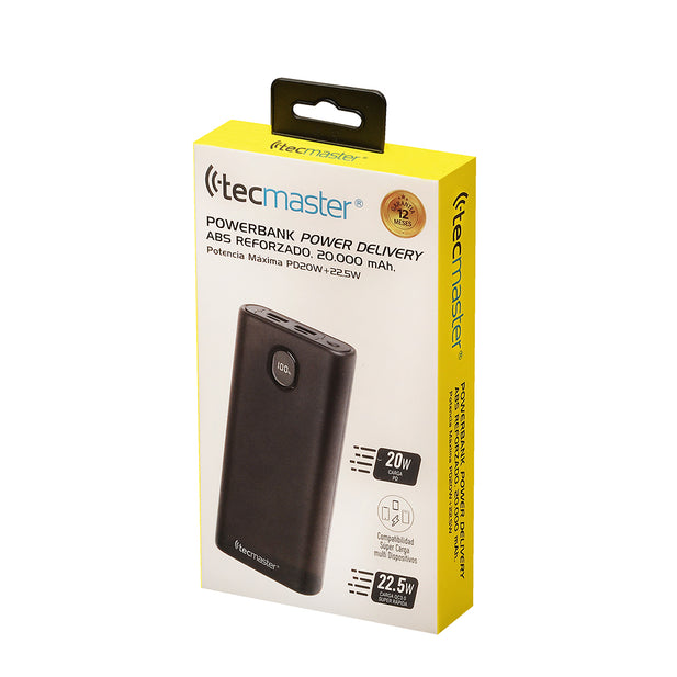 Power Bank Portatil 20000MAH PD20W Tecmaster TM-200552