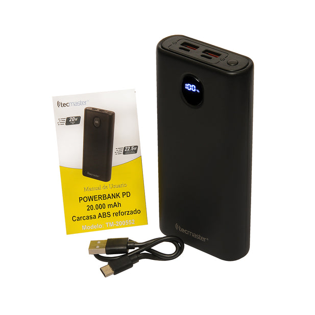 Power Bank Portatil 20000MAH PD20W Tecmaster TM-200552