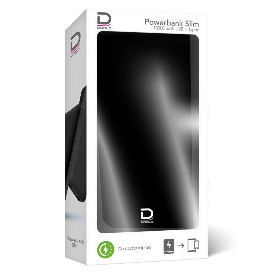 Powerbank Slim PD 10000Mah Usb + Tipo C 2.1A Datacom