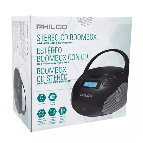 RADIO Reproductor CD BT BOOMBOX PJB1007-BK PHILCO
