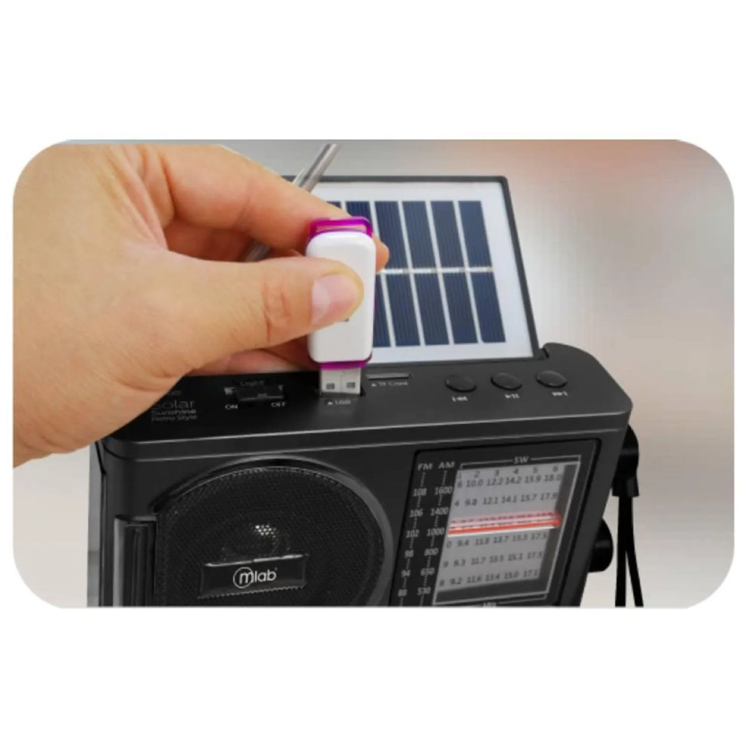 RADIO RECARGABLE SOLAR SUNSHINE NEGRO MLAB 9460