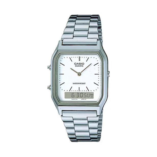 Reloj Casio AQ-230A-7DMQ Unisex Ana-Digi Plateado Hora Dual Fecha