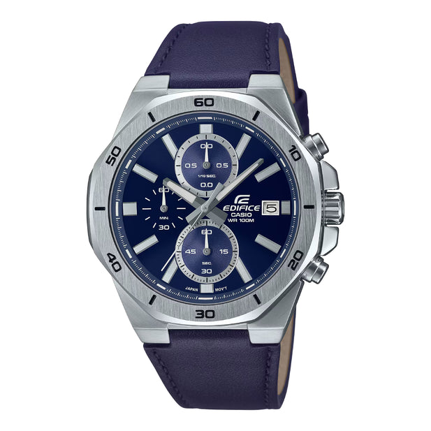 Reloj Casio Edifice EFV-640L-2AVUDF Hombre Analógico Acero Cuero Azul 100m