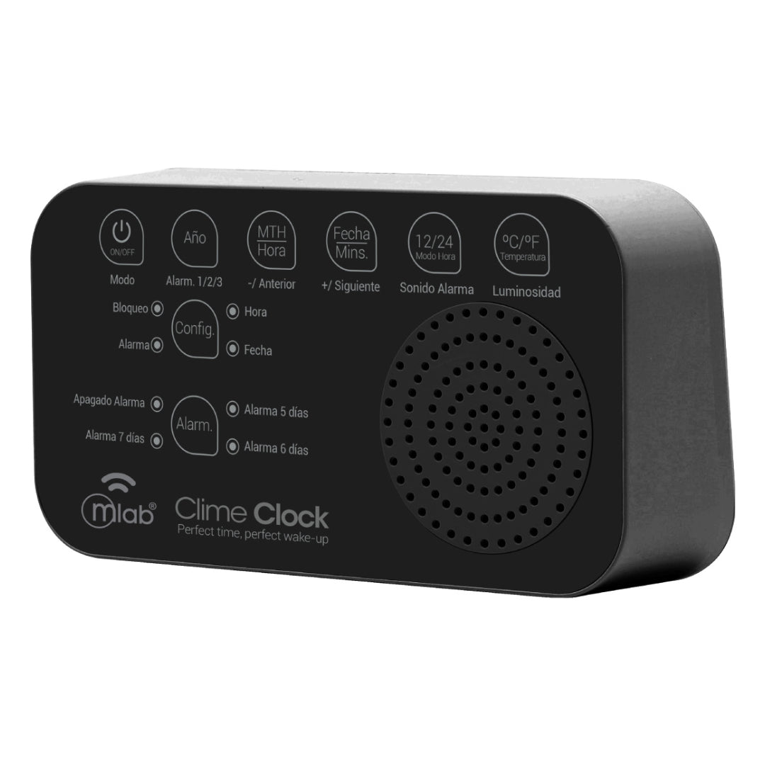 RELOJ DIGITAL + PARLANTE CLIME CLOCK NEGRO MLAB 9685