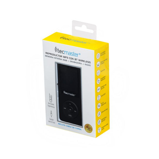 REPRODUCTOR MP3 CON BT 16GB TECMASTER TM-300523