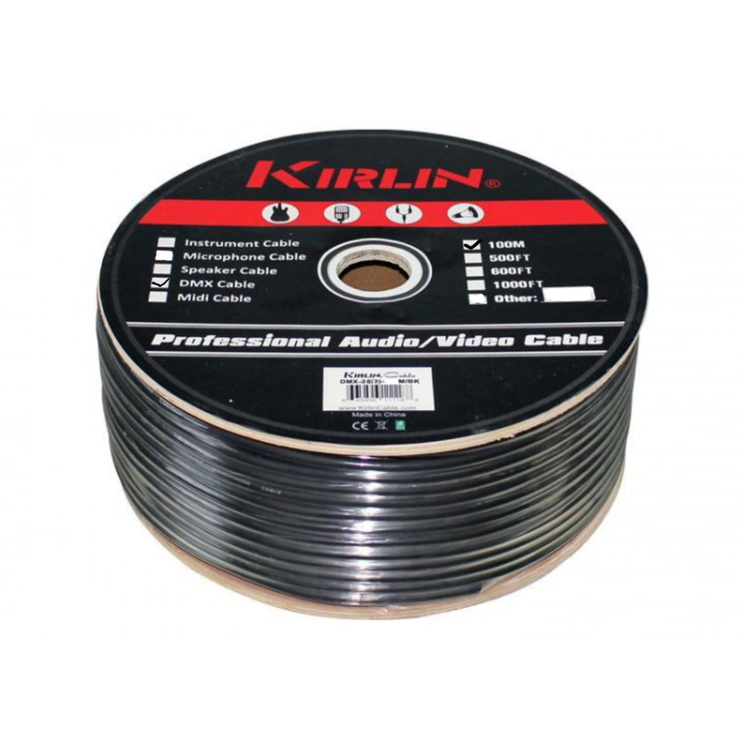 ROLLO CABLE DE ILUMINACION DMX 100 METROS KIRLIN DMX-26-3C