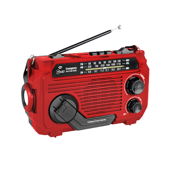 Radio Emergency Alert Recargable Solar Rojo MLAB 9583