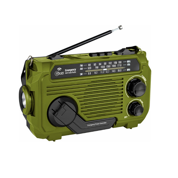 Radio Emergency Alert Recargable Solar Verde MLAB 9584