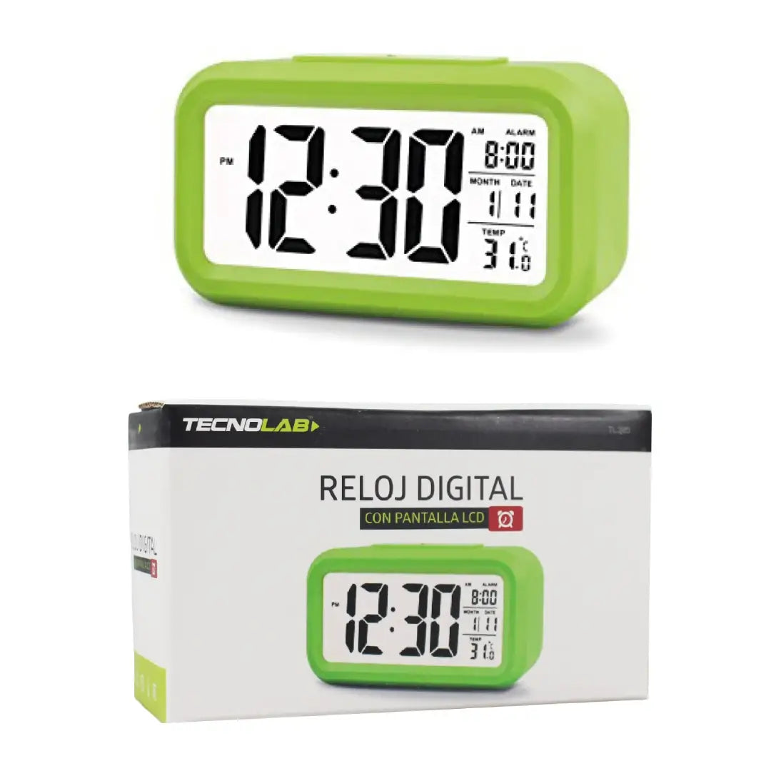 Reloj Digital Pantalla LCD VERDE TECNOLAB TL305