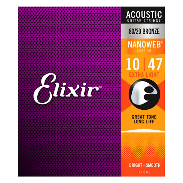 SET CUERDAS GUITARRA ELECTRO ACUSTICA NANOWEB 10/47 ELIXIR