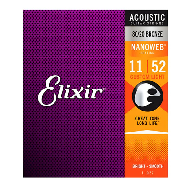 SET CUERDAS GUITARRA ELECTRO ACUSTICA NANOWEB 11/52 ELIXIR