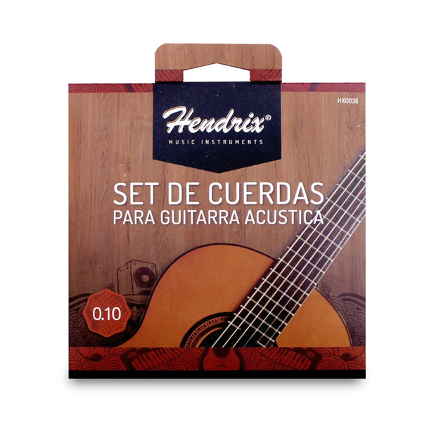 SET DE CUERDAS GUITARRA E. ACUSTICA 0.10 HENDRIX HX0036
